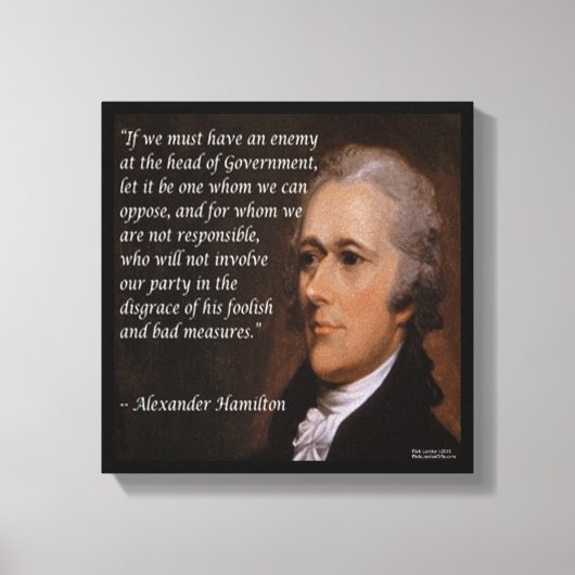 Toile Alexander Hamilton "Chef Ennemi" Citation Imprimée (Recto)