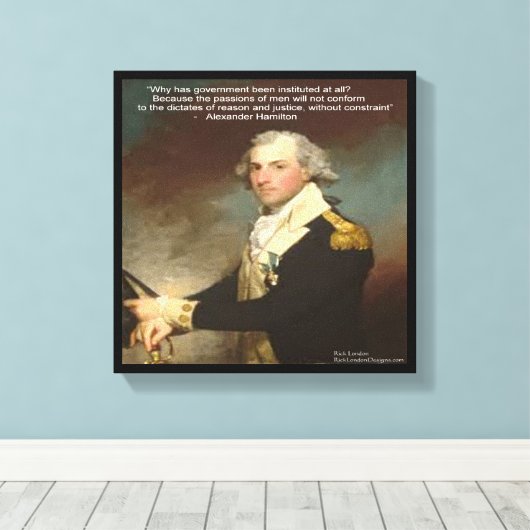 Toile Alexander Hamilton et le devis "Pourquoi le gouver (Insitu (Plancher de Bois))