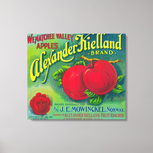 Toile Alexander Kielland Apple Étiquette - Cashmere, WA (Recto)