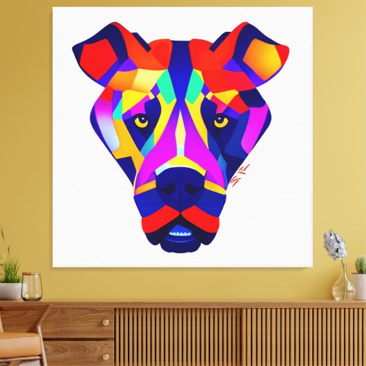 Toile Alexander's Dog white canvas print (Insitu(Salon))