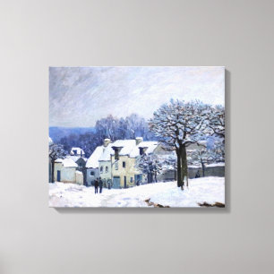 Toile Alfred Sisley - Place Chenil à Marly, Effet de nei