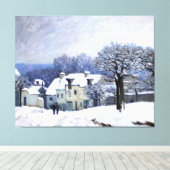Toile Alfred Sisley Place du Chenil à Marly, neige (Insitu (Plancher de Bois))