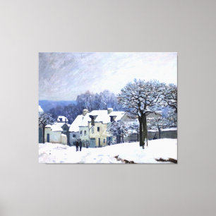 Toile Alfred Sisley Place du Chenil à Marly, neige