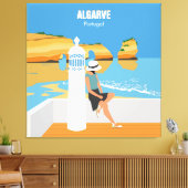Toile Algarve plage fille voyage vintage style (Insitu(Salon))
