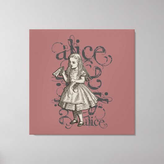 Toile Alice Au Pays Des Merveilles Grunge (Rose) (Recto)