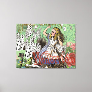 Toile alice cartes d'aventure merveilleux chapeau lapin