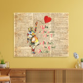 Toile Alice, Haine Et Lapin Vintage Citation Collage (Insitu(Salon))