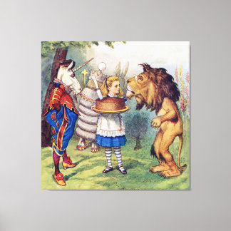 Toile Alice, Le Lion et l'Unicorne au pays des merveille