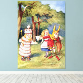 Toile Alice le Roi Blanc et le Lapin comme Jester de cou (Insitu (Plancher de Bois))