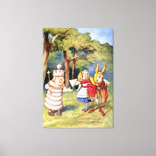 Toile Alice le Roi Blanc et le Lapin comme Jester de cou (Recto)