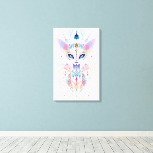 Toile Alien chats face imprimé (Insitu (Plancher de Bois))