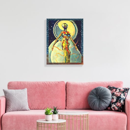 Toile Alien de métal liquide Art céleste Abstrait (Insitu(Salon))