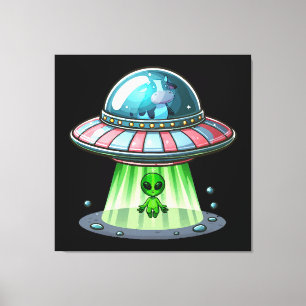 Toile Alien enlevant une vache