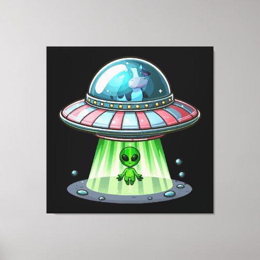 Toile Alien enlevant une vache (Recto)