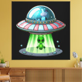 Toile Alien enlevant une vache (Insitu(Salon))