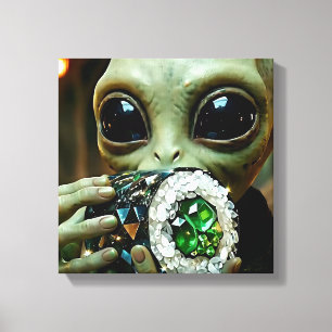 Toile Alien Extraterrestre et Sushi Cristallin
