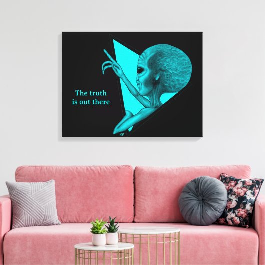 Toile Alien gris, la vérité est là (Insitu(Salon))