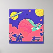 Toile Alien Planet Retro Sci-Fi (Recto)