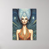 Toile Alien sur un Arrière - plan bleu (Recto)