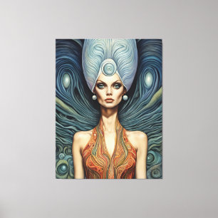 Toile Alien sur un Arrière - plan bleu
