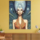 Toile Alien sur un Arrière - plan bleu (Insitu(Salon))