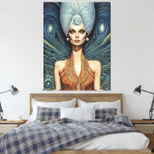 Toile Alien sur un Arrière - plan bleu (Insitu(Chambre))