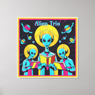 Toile Alien Trio - Un Groupe De Trois Chanteurs Aliens
