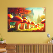 Toile Allée de champignons mignons paysage magique color (Insitu(Salon))