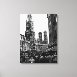 Toile Allemagne vintage Munich Frauenkirche Frauenplatz