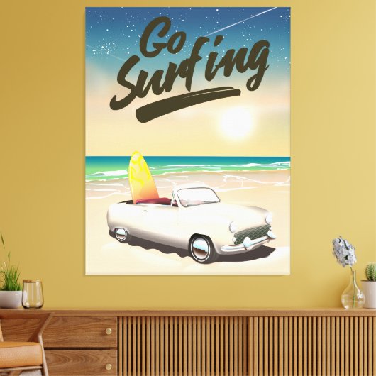Toile Aller à l'affiche de voyage de surf! (Insitu(Salon))
