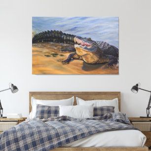 Toile Alligator. Face à face