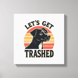 Toile Allons Nous Défoncer Graphique De Chien Vintage Co