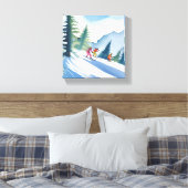 Toile Allons Skiing | Aquarelle d'hiver (Insitu(Chambre))
