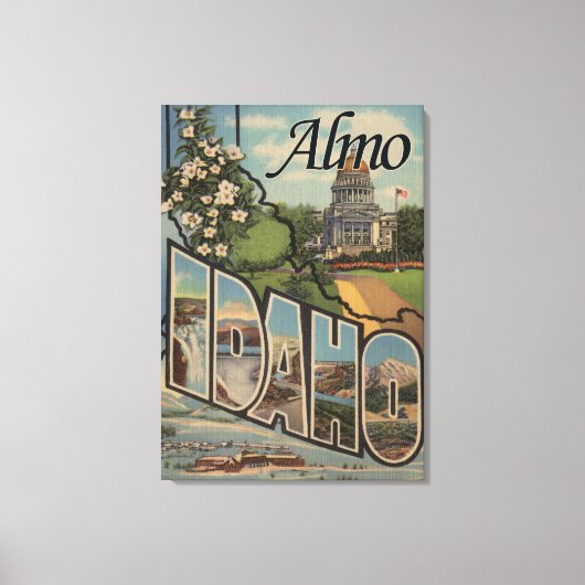 Toile Almo, IdahoGrandes lettres ScènesAlmo, ID (Recto)