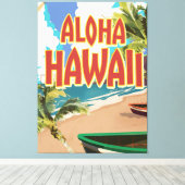 Toile Aloha Hawaii poster Voyage (Insitu (Plancher de Bois))