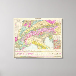 Toile Alpenlander - Atlas Carte des Alpes