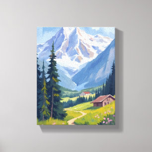 Toile Alpes suisses versant montagne Suisse voyage