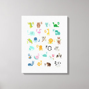 Toile Alphabet de doodle animal