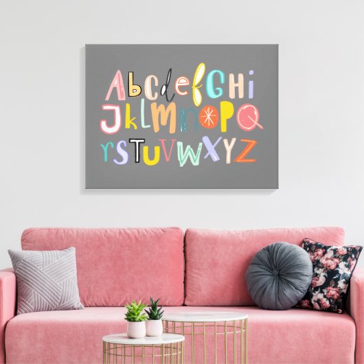 Toile Alphabet enfants typographie cool (Insitu(Salon))