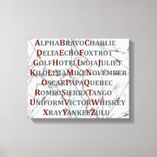 Toile Alphabet Phonétique, Aéronautique Cadeaux Ac