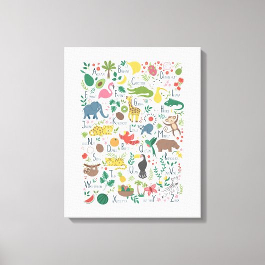 Toile Alphabet tropical pour enfants (Recto)