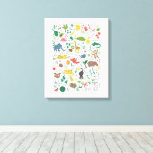 Toile Alphabet tropical pour enfants (Insitu (Plancher de Bois))