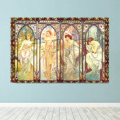 Toile Alphonse Mucha - Les heures du jour (Insitu (Plancher de Bois))