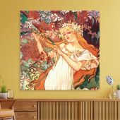 Toile Alphonse Mucha, Les Saisons (1896) Le Printemps (Insitu(Salon))