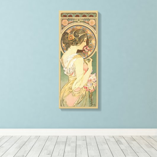 Toile Alphonse Mucha Primrose CC0640 (Insitu (Plancher de Bois))