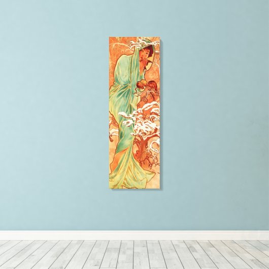 Toile Alphonse Mucha, Quatre Saisons, Hiver (Insitu (Plancher de Bois))