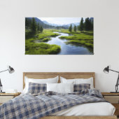 Toile Alpine Valley Stream Green Meadows Snowy Peaks (Insitu(Chambre))
