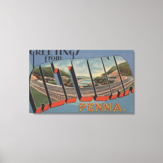 Toile Altoona, Pennsylvanie - Scènes de grandes lettres (Recto)