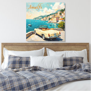 Toile Amalfi Coast Classic : Peinture à l'huile rétro