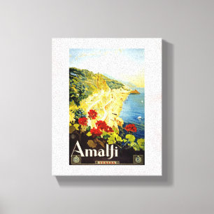 Toile Amalfi Coast, Italie Annonce Vintage voyage